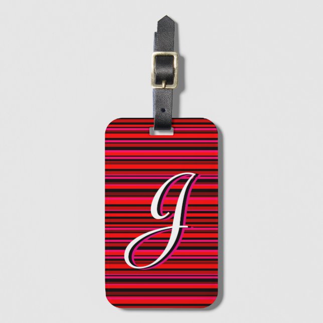 Personalised Stripe Luggage Tag (Front Vertical)