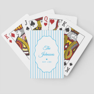 Personalised Stripe Wedding Couple Engagement Gift Playing Cards