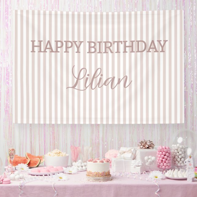 Personalised Striped Backdrop Custom Party Sign (Party)