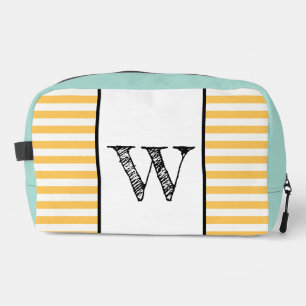 Personalised Striped Bag with Aqua Trim