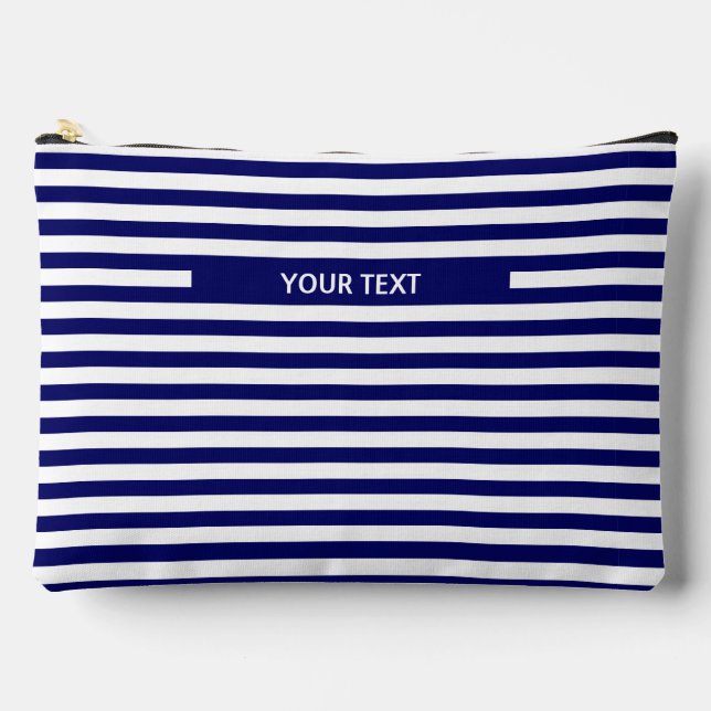 Personalised Striped Beach Bag: Custom Gift Accessory Pouch (Front)