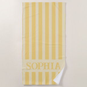 Personalised Striped Beach Towel, Custom Name Towel