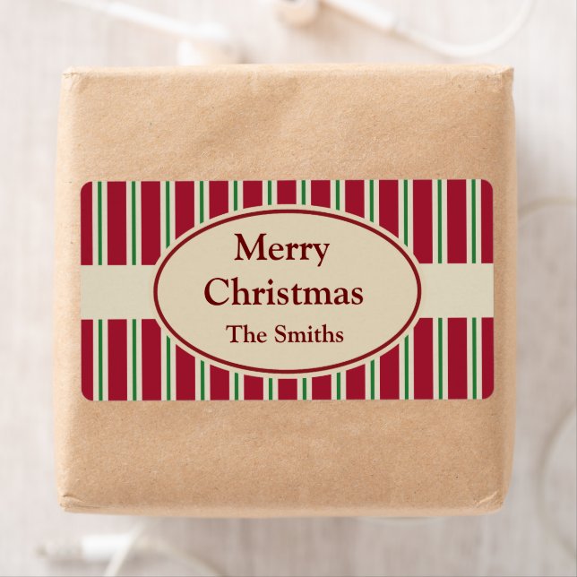 Personalised Striped Christmas Labels (Insitu)