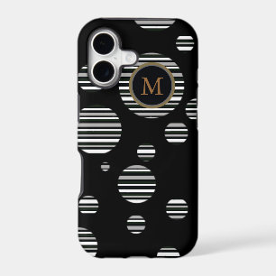 personalised striped circles on black