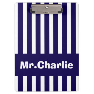 Personalised Striped Clipboard – Custom Name