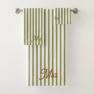 Personalised Striped Custom Name Bath Towel Set