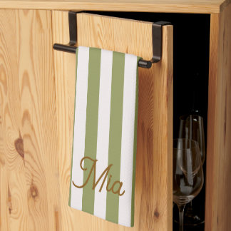 Personalised Striped Custom Name Tea Towel