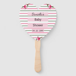 Personalised Striped Floral Spray Hand Fan