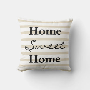 Personalised Striped Home Sweet Home Cushion