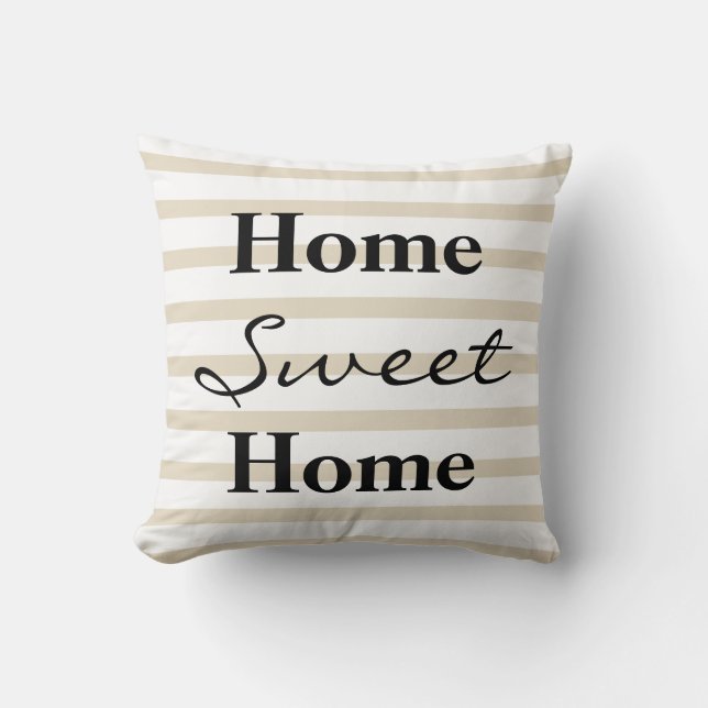 Personalised Striped Home Sweet Home Cushion (Front)