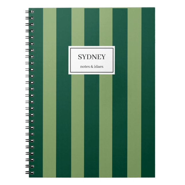 Personalised Striped Notebook Journal (Front)