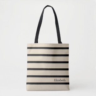 Personalised Striped Tote Bag