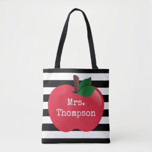 Personalised Striped Tote for Teachers