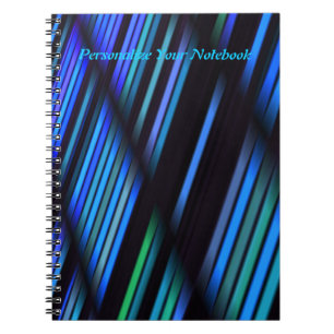 Personalised Stripes and Shadows in Blue Notebook