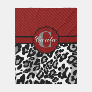Personalised Stripes & Leopard Fleece Blanket