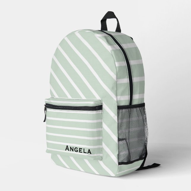 Personalised Stripes Printed Backpack (Back Corner Right)