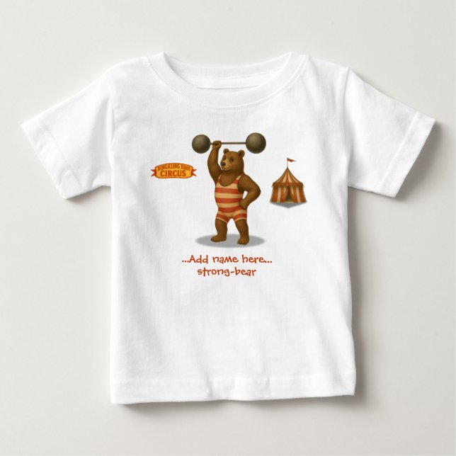 Personalised "strong-bear" baby T-Shirt (Front)