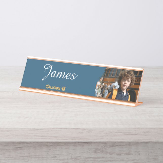 Personalised Student Desk Name Plate with Photo  (Front)