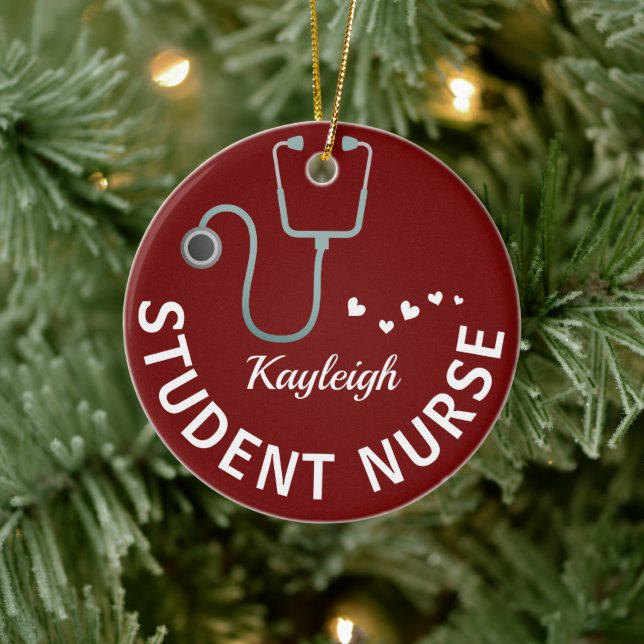 Personalised Student Nurse- stethoscope Ceramic Tree Decoration (Tree)
