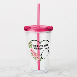 Personalised Student-Registered-Veteran Nurse Name Acrylic Tumbler