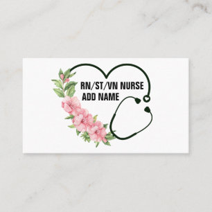 Personalised Student-Registered-Veteran Nurse Name Appointment Card