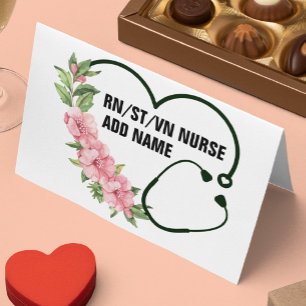 Personalised Student-Registered-Veteran Nurse Name Appointment Card