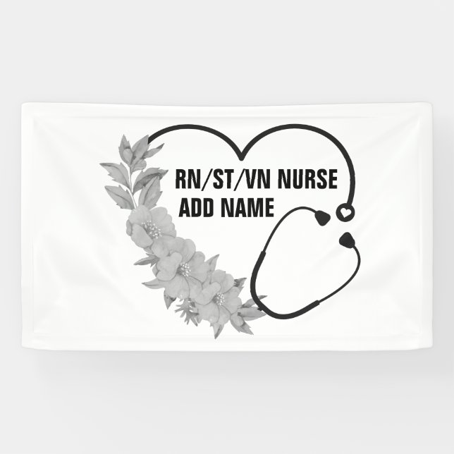 Personalised Student-Registered-Veteran Nurse Name Banner (Horizontal)
