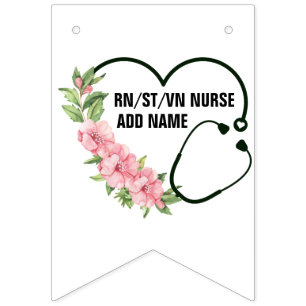 Personalised Student-Registered-Veteran Nurse Name Bunting