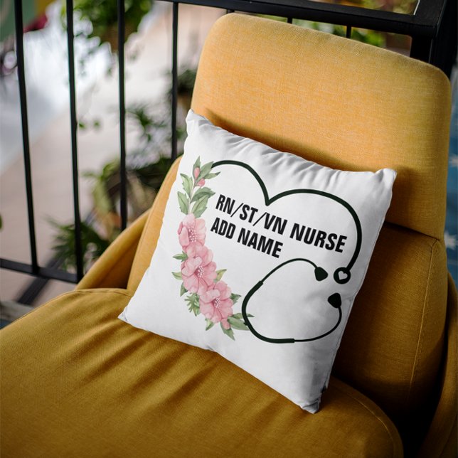 Personalised Student-Registered-Veteran Nurse Name Cushion (Creator Uploaded)