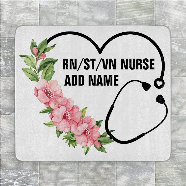 Personalised Student-Registered-Veteran Nurse Name Cutting Board (Creator Uploaded)