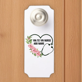 Personalised Student-Registered-Veteran Nurse Name Door Hanger