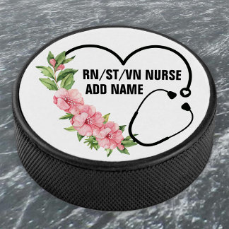 Personalised Student-Registered-Veteran Nurse Name Hockey Puck