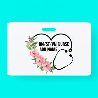 Personalised Student-Registered-Veteran Nurse Name ID Badge