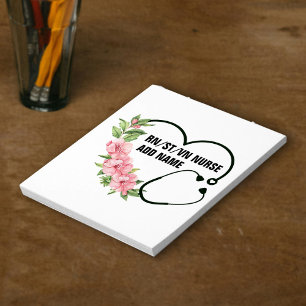 Personalised Student-Registered-Veteran Nurse Name Notepad