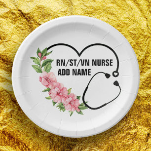 Personalised Student-Registered-Veteran Nurse Name Paper Plate