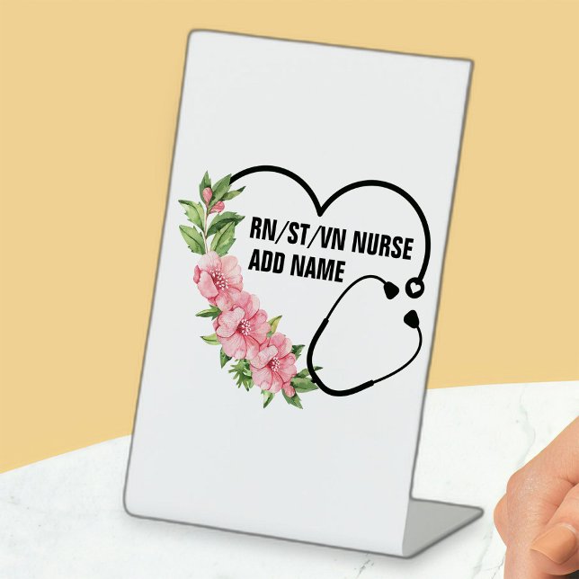 Personalised Student-Registered-Veteran Nurse Name Pedestal Sign (Creator Uploaded)