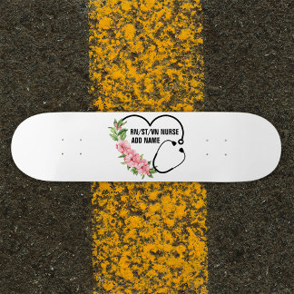 Personalised Student-Registered-Veteran Nurse Name Skateboard