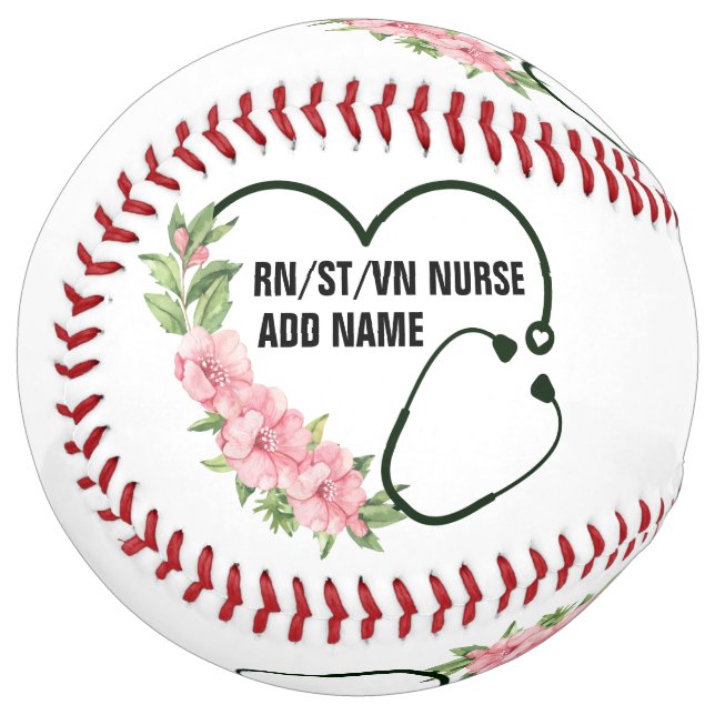 Personalised Student-Registered-Veteran Nurse Name Softball (Front Left)