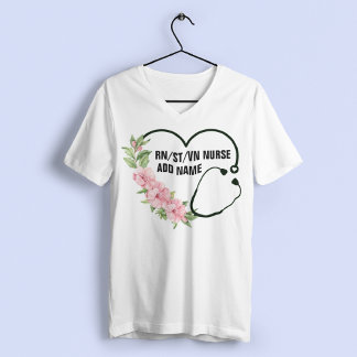 Personalised Student-Registered-Veteran Nurse Name T-Shirt