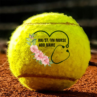 Personalised Student-Registered-Veteran Nurse Name Tennis Balls