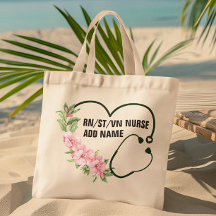 Personalised Student/Registered/Veteran Nurse Name Tote Bag