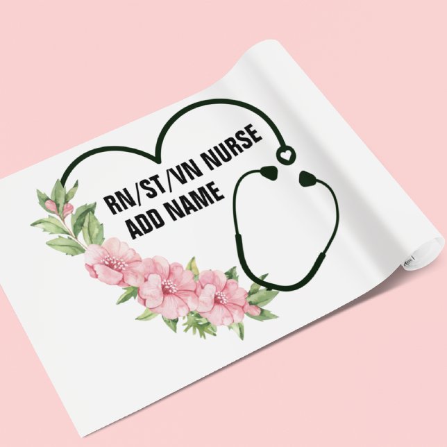 Personalised Student-Registered-Veteran Nurse Name Wrapping Paper (Creator Uploaded)