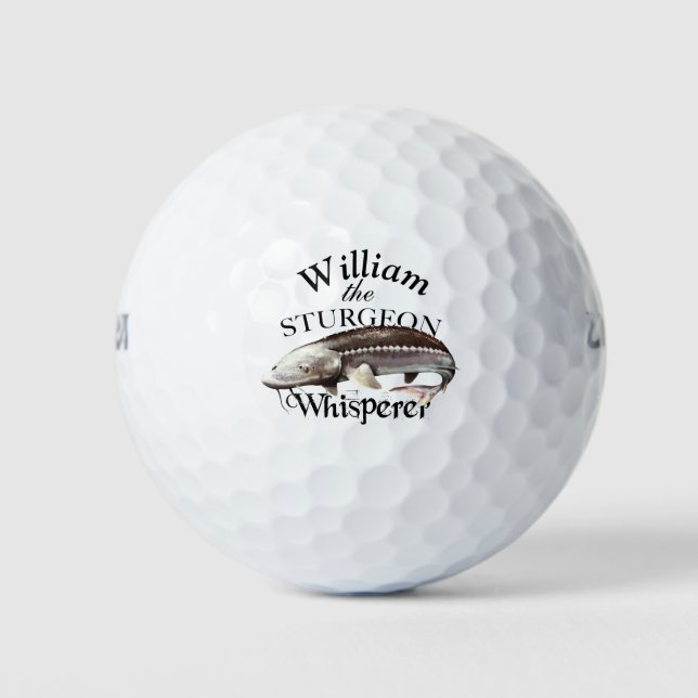 Personalised Sturgeon Whisperer Fisherman Golf Balls (Front)