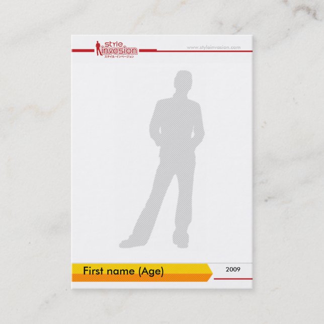 Personalised style trading card #1 (Front)