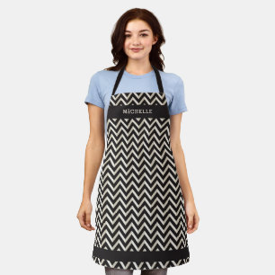 Personalised Stylish Black & White Pattern Apron