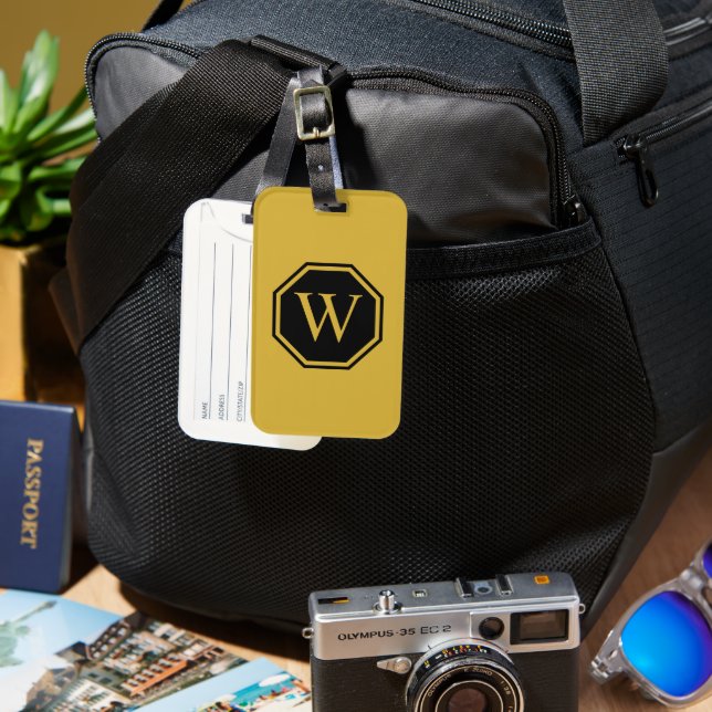 Personalised Stylish Custom Monogram Luggage Tag (Front & Back)