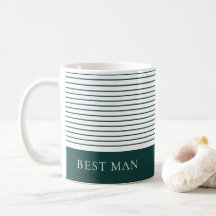 Personalised Stylish Green White Striped Best Man 