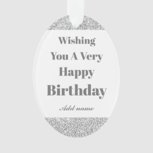 Personalised stylish happy birthday ornament