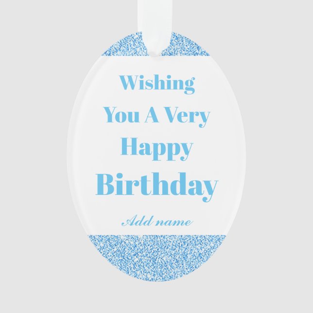 Personalised stylish happy birthday ornament (Front)