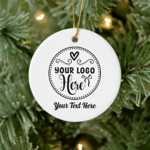 Personalised Stylish Logo Modern Custom Brand  Ceramic Tree Decoration
